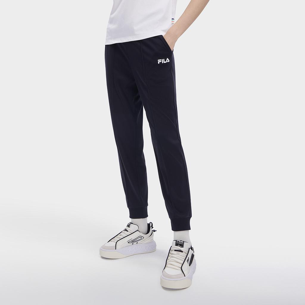 FILA Logo Print Cuffed Knit Sports Pants Women bottoms Legendary-Blue F11W329604F-NV