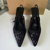 Luxury Sequin Slingback Sandals Women Sexy Pointed Toe Stiletto High Heels Glitter Summer Party Wedding Evening Dress Shoes