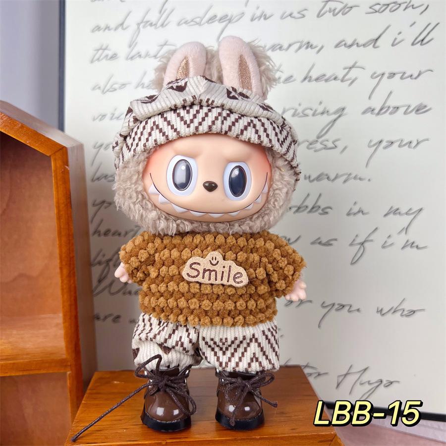 17cm Labubu Plush Doll Clothes Changeable Outfits for Dolls