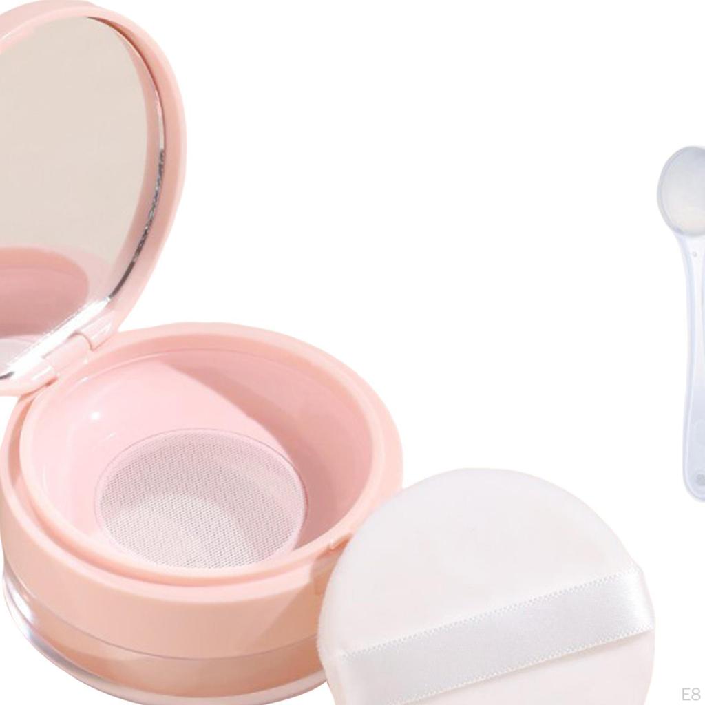 Leeres tragbares DIY-Make-up-Puderetui mit Puff, Spiegel, Netz, Löffel für die Freundin