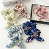 Romantic Floral Print Scrunchies Soft Chiffon Hair Ties Summer Sweet Garden Style Hair Accessories For Teen Girls Party
