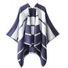 New ladies autumn and winter warm scarf shawl cape simple large horizontal strip jacquard cape office warm blanket
