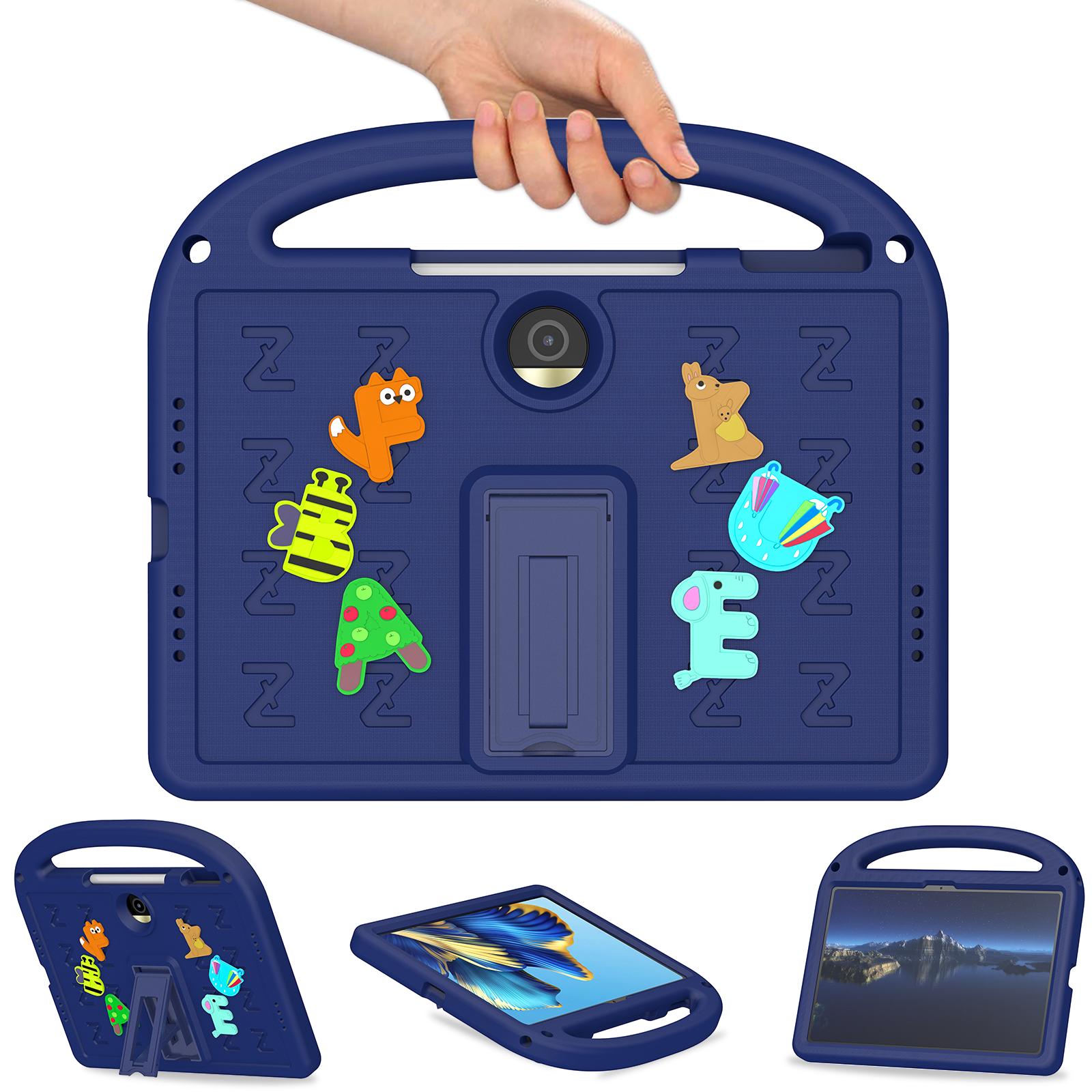 

Kids Funda Case For Huawei Honor Pad 9 2023 12.1 inch HEY2-W09 EVA Cute Kickstand Cover With Portable Holder For Honor Tablet 9 Honor Pad 9-12.1inch темно-синього кольору