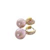 Earrings, Pink Pearl Earrings, Women'S Niche Design Ear Buckles, Light Luxury French Earrings