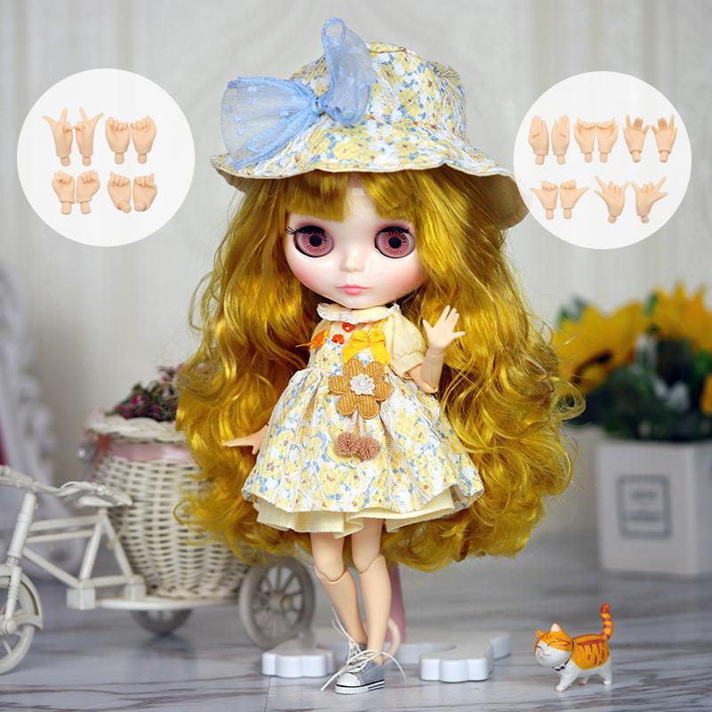 

ICY DBS Blyth doll 1/6 Anime Doll joint body white Skin glossy face Special Combo with dress, shoes and hands 30cm BJD TOY full set with hands
