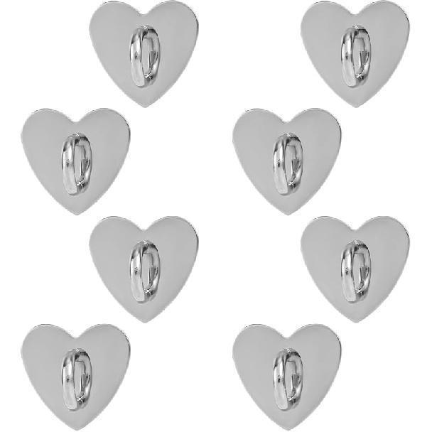 8pcs Cell Phone Ring Holder, Cute Heart Phone Charm Hooks Adhesive Smartphone Finger Ring Stand Sticky Metal Loop Grip for Cellphone Case Pad Tablet