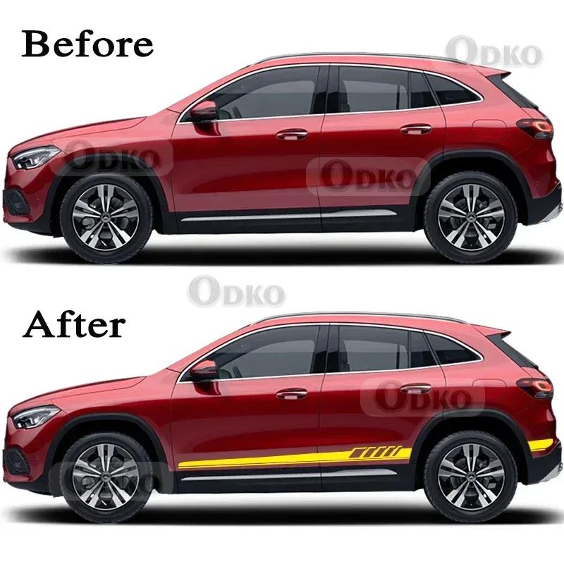 Car Door Side Skirt Stripe Sticker Decal For Mercedes Benz GLE GLK ML Class AMG W164 W166 GLE350 GLE400 GLK350 ML350 Accessories