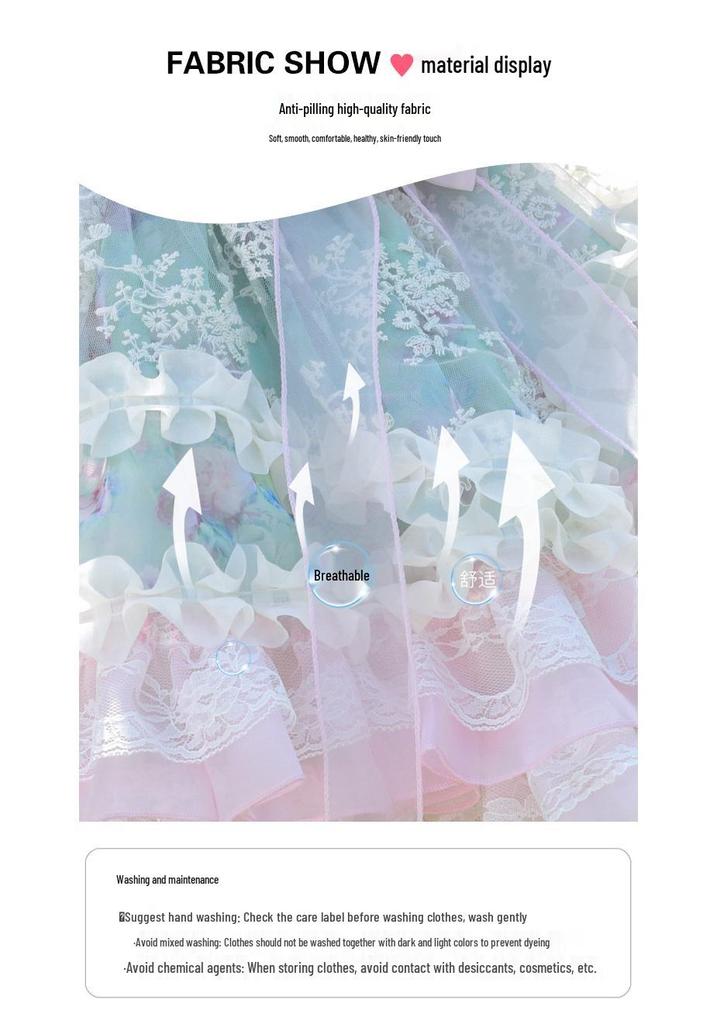 Girls' Summer Lolita Fairy Princess Dress for Parties and Performances