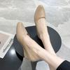 New Slope Heel Single Shoes Women's Fashion Simple Shallow Mouth Pointed Beanie Shoes Casual Retro One-pedal Flat Lazy Shoes