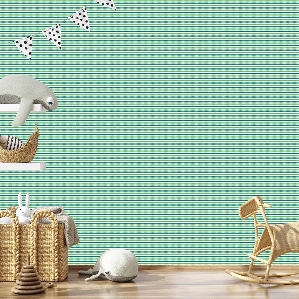 Mint and Sea Stripes Wallpaper for Living Room and Bedroom 50x1000