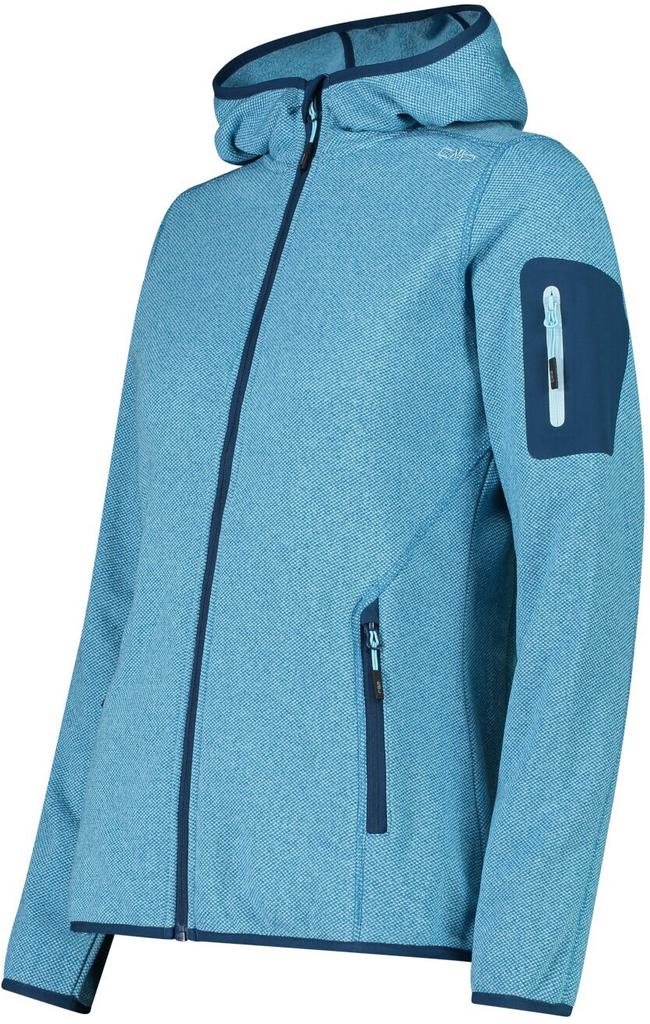 Jacket CMP Woman Fleece Jacket Fix Hood (3H19826) Jade/onyx/majolica