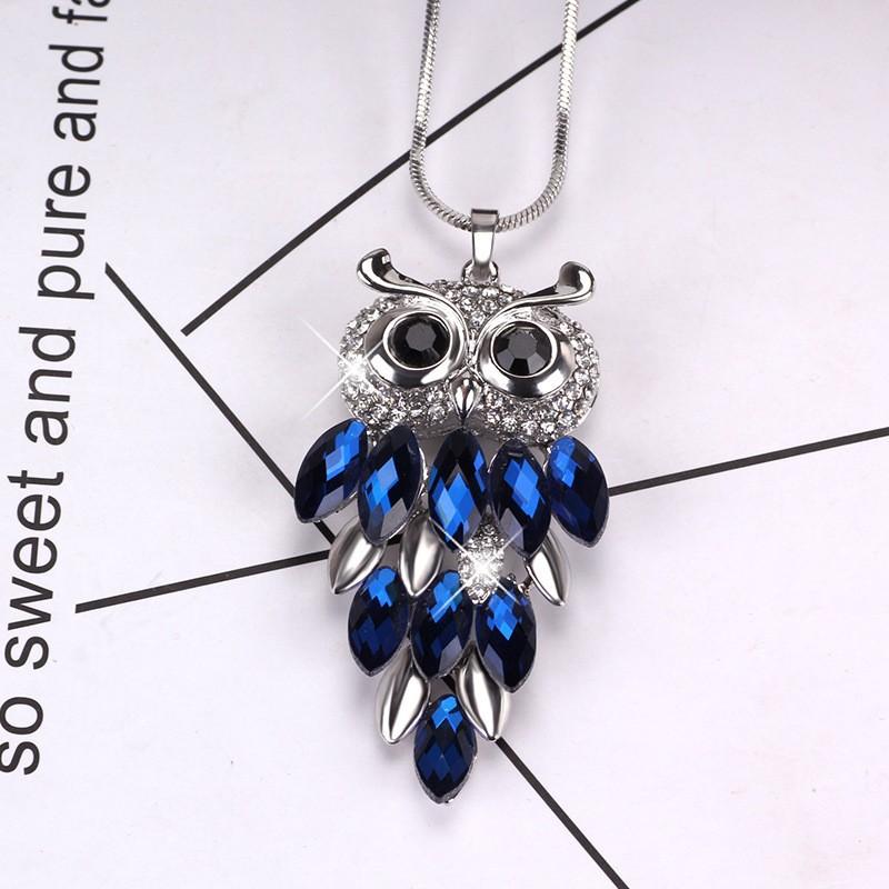 High-end Women's Long Opal Owl Fashion Accessories Pendant Necklace