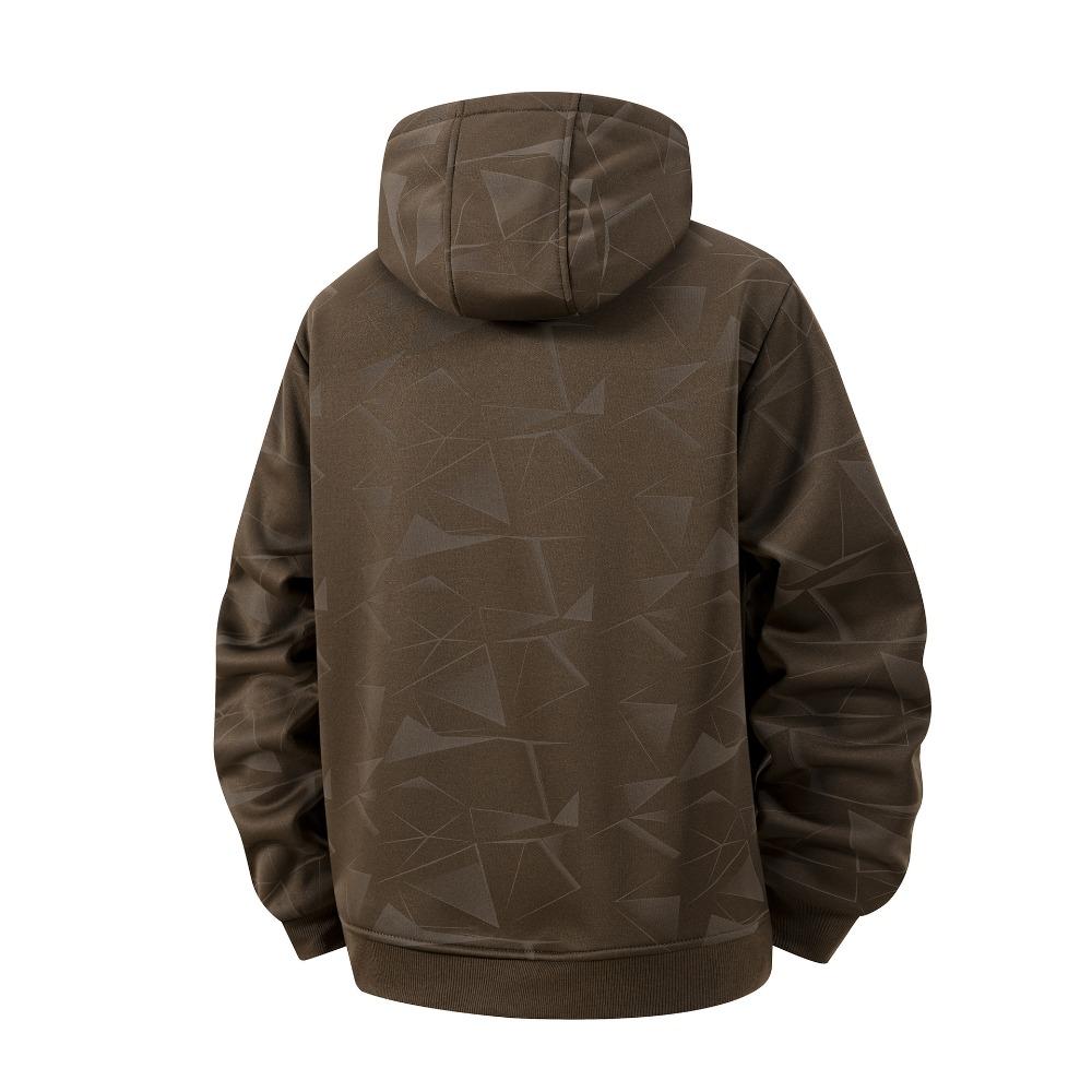 Men’s Plus-Size Fleece-Lined Hooded Casual Cardigan Sweatshirt with Lambswool Lining