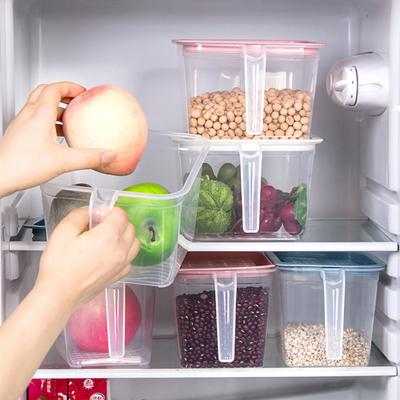 Refrigerator Organizer Food Storage Container with Lid Handle Plastic Fresh-Keeping Box Fridge Reusable Storage