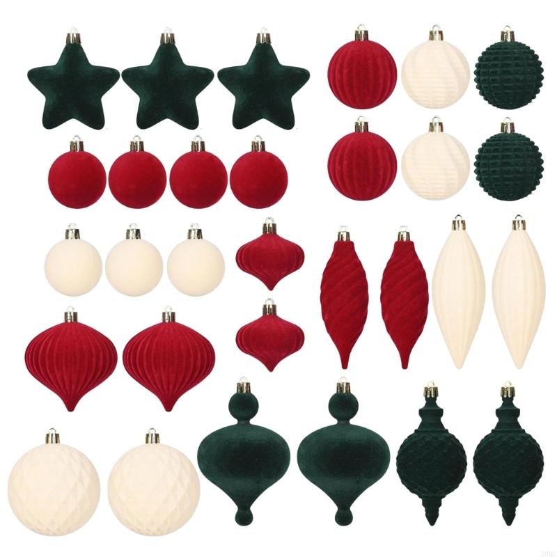 Not Breakable Velutinous Christmas Decoration Set Contemporary Thin Suspended Deck For Celebratory Styling J0MC