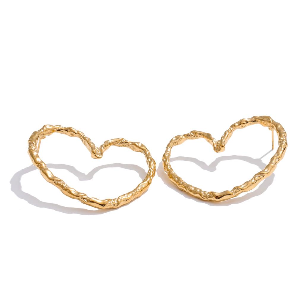 Eetit Cercei minimaliști cu șurub, cu farmec inimă, dragoste, din oțel inoxidabil, rezistenți la pătare, versatili, bijuterii de zi cu zi pentru femei