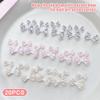 20Pcs Checkered Bows Resin Nail Charms Plaid Bows Ties Nail Art Decorations DIY Nail Designs
