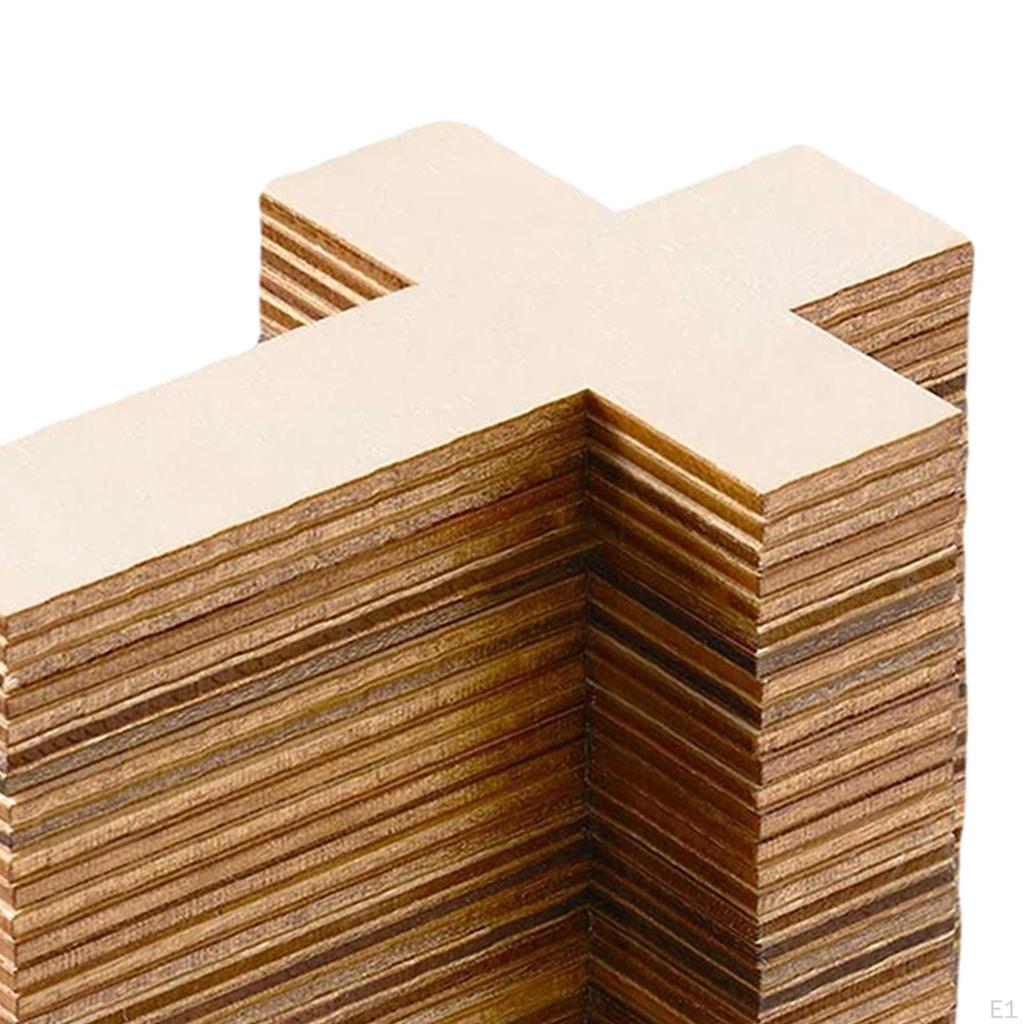 36x Unfinished Wood Cutouts Easter Cross DIY Projects Ornaments for Kids Halloween Gift