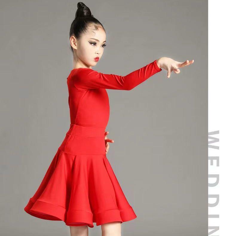 Children's Dance Costume for Professional Competition Girls' Large Swing Dress Children's Latin Training Performance
