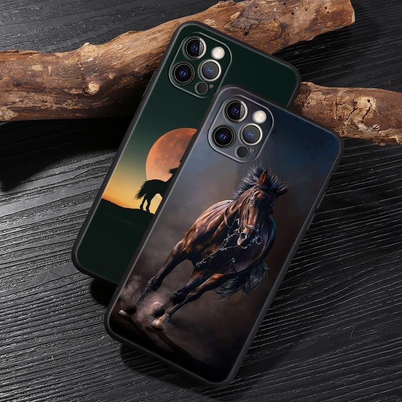 Galloping Horse Animal Funda For Iphone 14 Case For iPhone 15 11 12 13 Mini 14 Pro Max XS X 7 8 Plus 15 Cases Soft Cover Horses