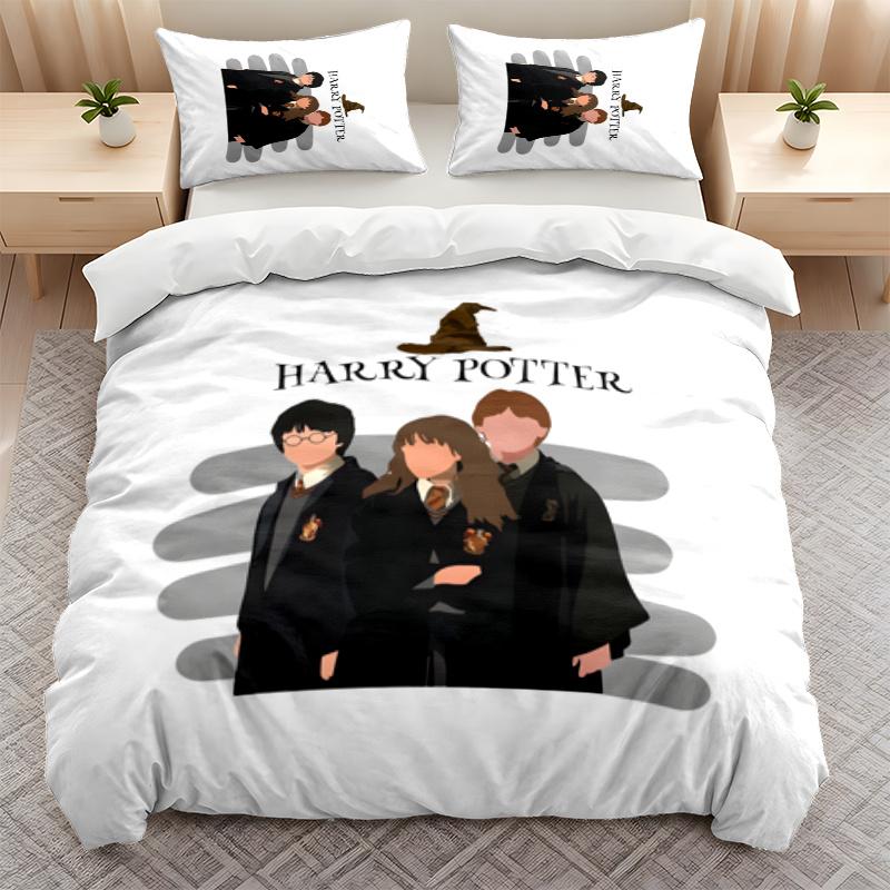 Harry Potter 3PC Bedding Set Print Duvet Cover with Two Pillowcases Home Bedroom Decoration festival gift