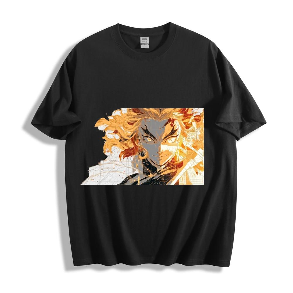 Demon Slayer Rengoku Kyojuro T-Shirt - Flame Hashira Illustration Unisex Tee