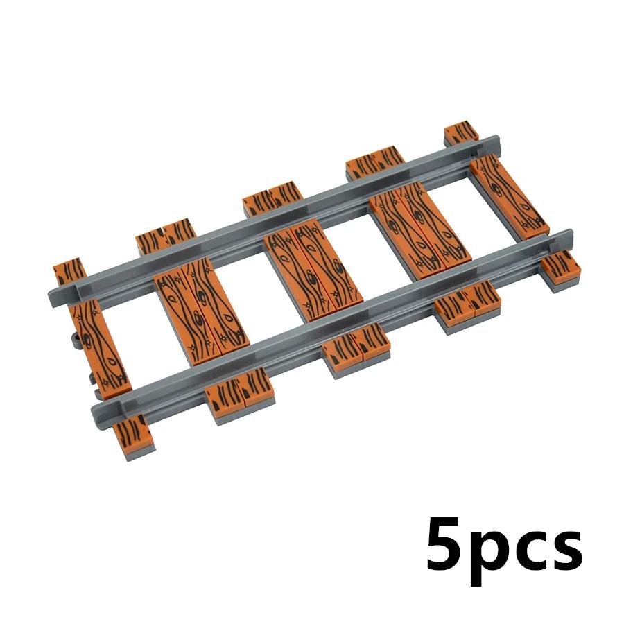 MOC Binari per Treni Città Incrocio Deviatoio Flessibile Biforcazione In Salita Rettilinei Curvi Mattoncini Ferrovie Giocattoli Creativi Fai da Te