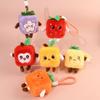 Carrot Pineapple Keychain Strawberry Mangosteen Pendant Fruit Plush Keychain  Car Key