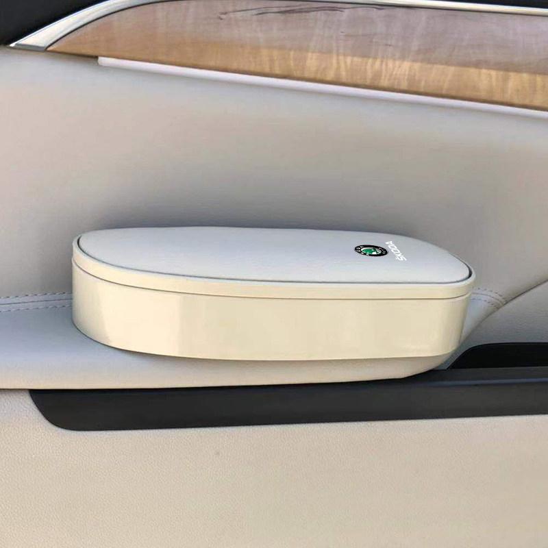 Car Interior Armrest Storage Box Booster Cushion Car Accessories Tools for Skoda Octavia Kodiaq Kamiq Fabia RS Rapid Yeti Karoq hbkm45