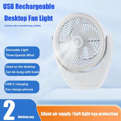 Smart 3-in-1 LED Fan Lamp Camping Fan Rechargeable Desktop Portable Circulator Wireless Ceiling Fan Light With Hooks Led Lights