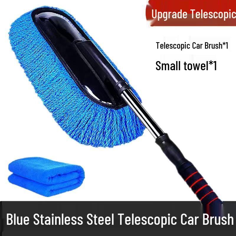 Retractable Car Dust Removal Mop with Soft Bristles - Automotive Cleaning Tool
