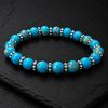8mm Natural Blue Copper Turquoise Gemstone Beads Jewelry Handmade Stretch Chakra Bracelet 7.5" For Gift CSB-26