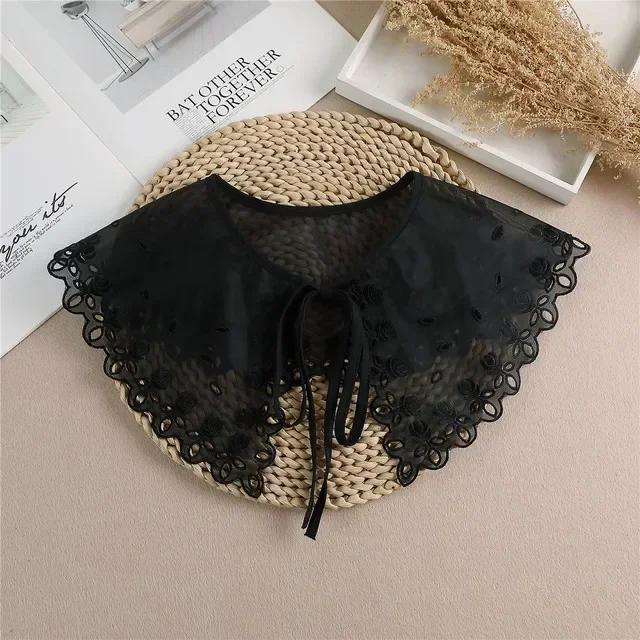 Summer Bow Tie Shawl White Fake Collars for Women Removable Dress Detachable Collar Wrap Shawl  False Collar Decor