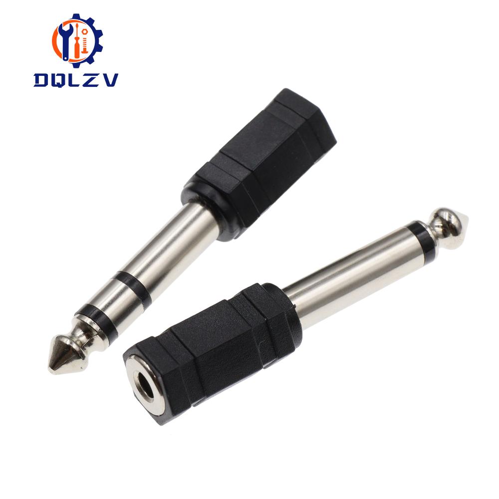 6.35mm Female Plug to 3.5mm Male 2Pole 3 Pole Connector Headphone Amplifier Audio Adapter Microphone AUX 6.3 3.5 mm Converter