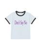 Deomopeuhauseu Don'T Say No Ringer Short Sleeve T-Shirt Light Blue