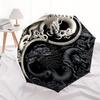 Yin Yang Dragon Circular Art Print - Decorative Wall HangingUmbrella, Portable 3-Fold Umbrella for Men & Women,Christmas Gift ES219