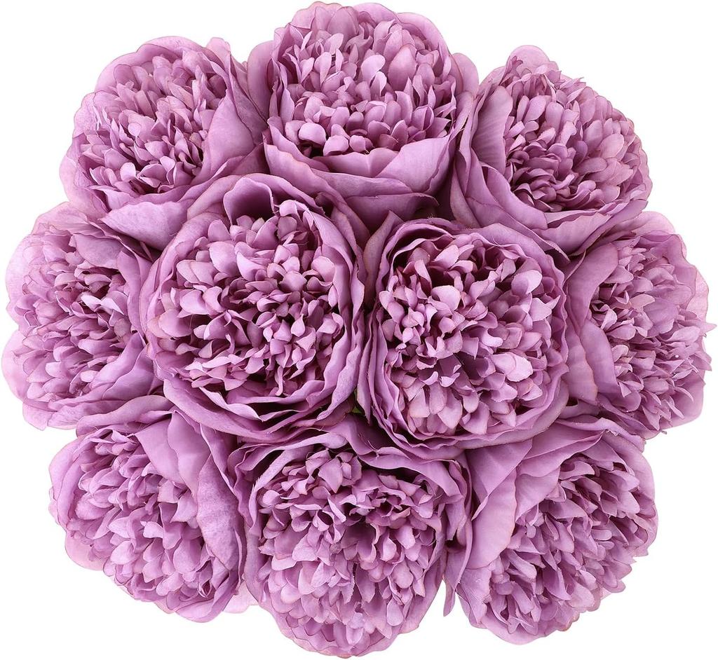 5-10pcs Artificial peony silk flower with stem, vintage peony, rose suitable for family wedding decoration