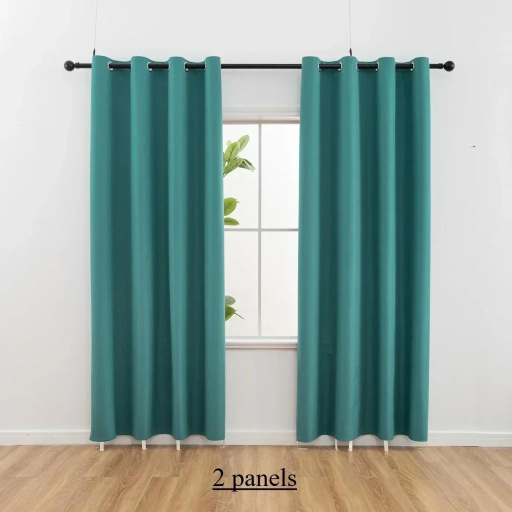 2panels 100% Blackout Curtains, Curtains for Living Room, Bedroom, Balcony, Bathroom, Modern Blackout  Window Curtain