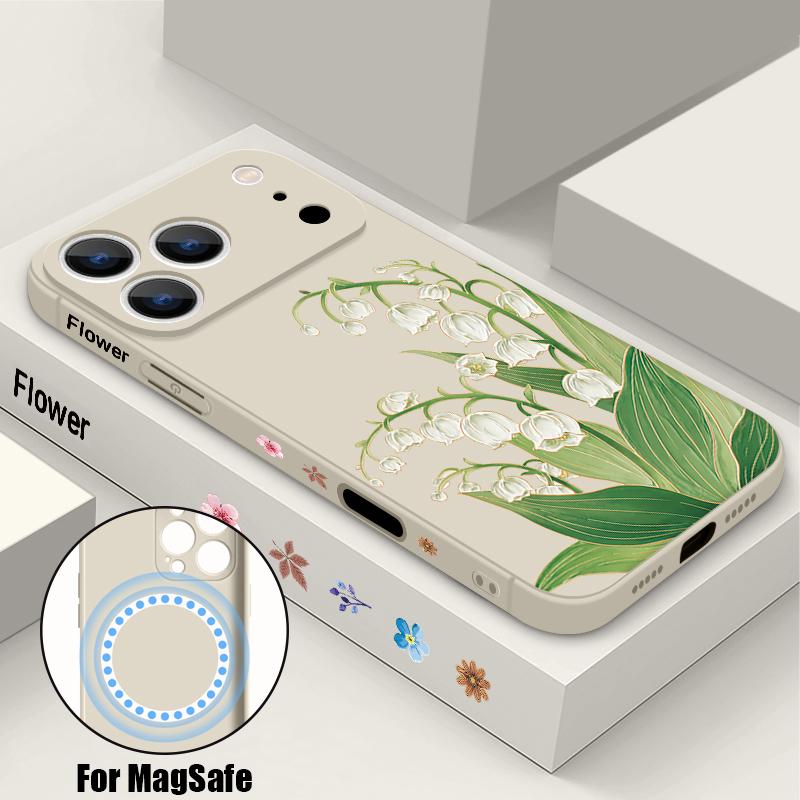 Für iPhone 17 Pro Max Hülle INS Buntes Blumenmuster Magnetisch Für Magsafe Weiche Hülle Für iPhone 16 15 14 13 Pro Max 17E 16E