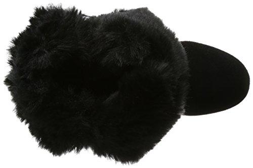 Nouvelle Vogue Relax Rain Shoes, Fluffy Fur 2-Way Rain Short Boots, Black, Size 23 Cm