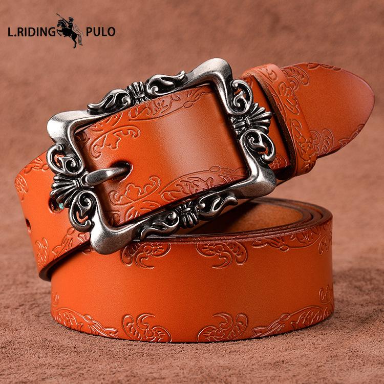 Cintura Intagliata, Cintura in Pelle, Cintura, Decorazione da Donna, Versione Coreana della Cintura per Pantaloni, Cintura Semplice da Donna con Fibbia ad Ardiglione