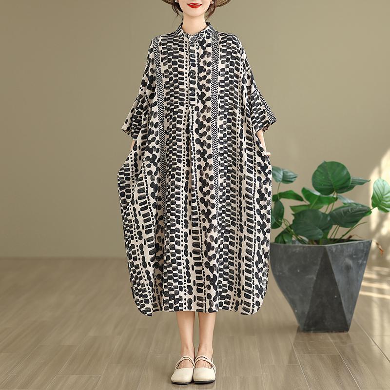 

DIMANAF 2025 Женское Весеннее Длинное Платье Большого Размера Свободное Базовое С Принтом Винтажное Повседневное Цветочное Оверсайз С Длинным Рукавом Макси One Size