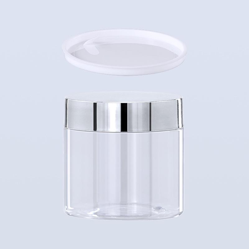 Weithalsflasche aus PET-Kunststoff, 40 ml Cremetiegel für Reisekosmetik, leer mit 47-Zahn-Design mit gerader Schulter