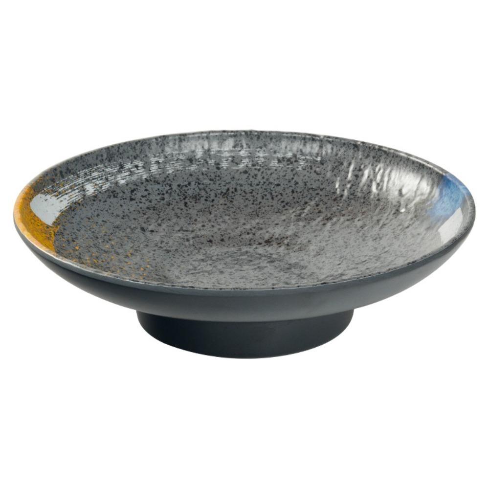 

Simulated Ceramic Melamine High Feet Salad Plate Retro Cold Plate Durable Fruit Dish Appetizer 17 cm/6.69 in серый