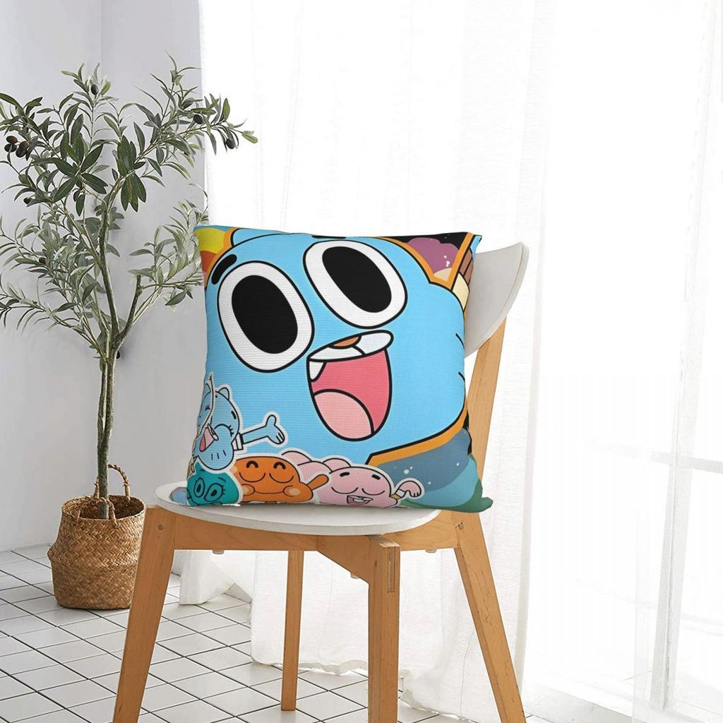Cartoon Game Gumballs Square Pillowcases Seat Cushion Case Cute Decorative Pillowcase 45*45