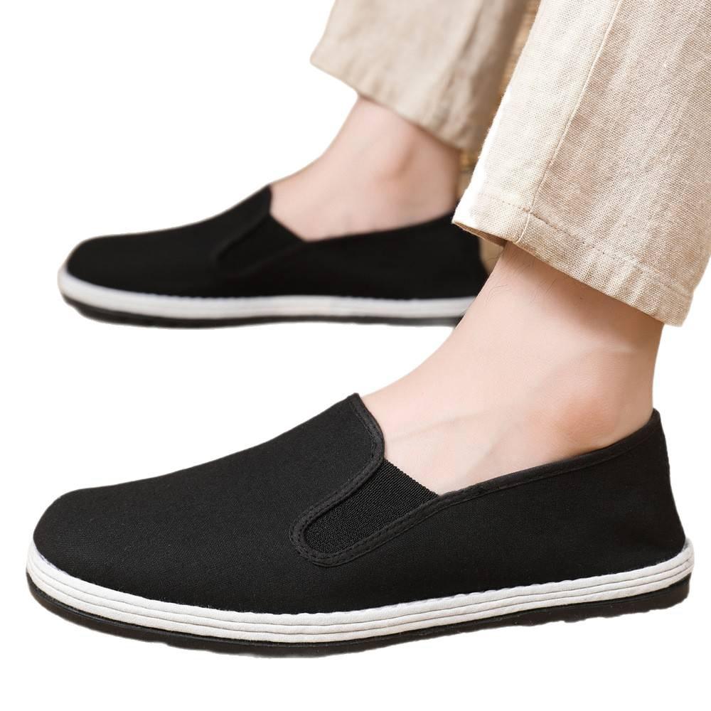 Cloth Shoes Breathable Casual Soft-soled Shoes Large Size Black Shoes Non-slip