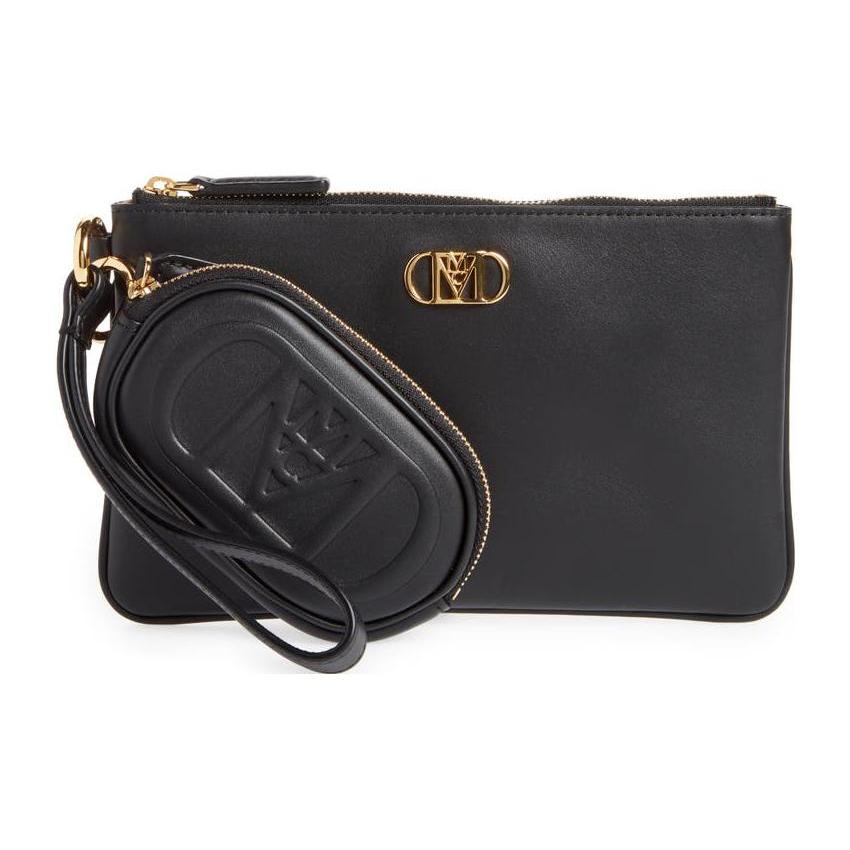 

Новая комбинированная сумка MCM Mode Travia из коровьей кожи, сумка на запястье, клатч женский черный/черное золото MYZCALD01BK001 21*1*13CM