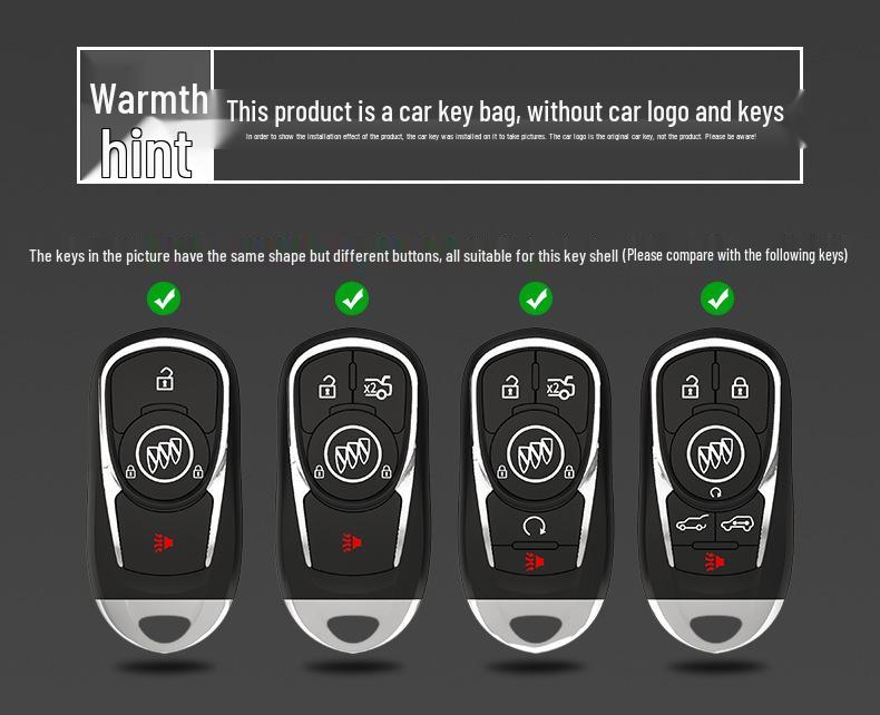 Buick Key Cover for Regal, LaCrosse, GL6, Encore, GL8, Verano, Envision, Enclave.