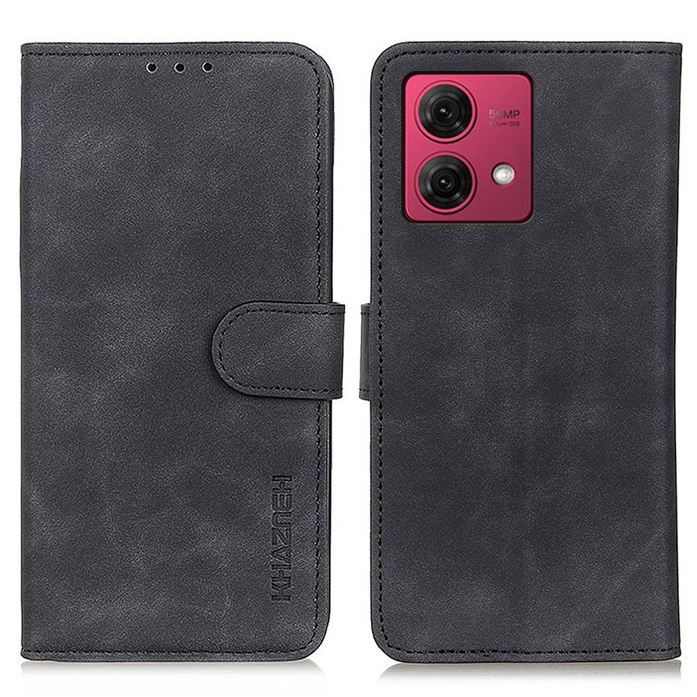 KHAZNEH For Motorola Moto G84 5G Case Retro Texture PU Leather Phone Stand Cover
