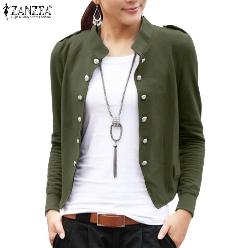 

ZANZEA Женский повседневный тонкий кардиган с воротником-стойкой и длинными рукавами